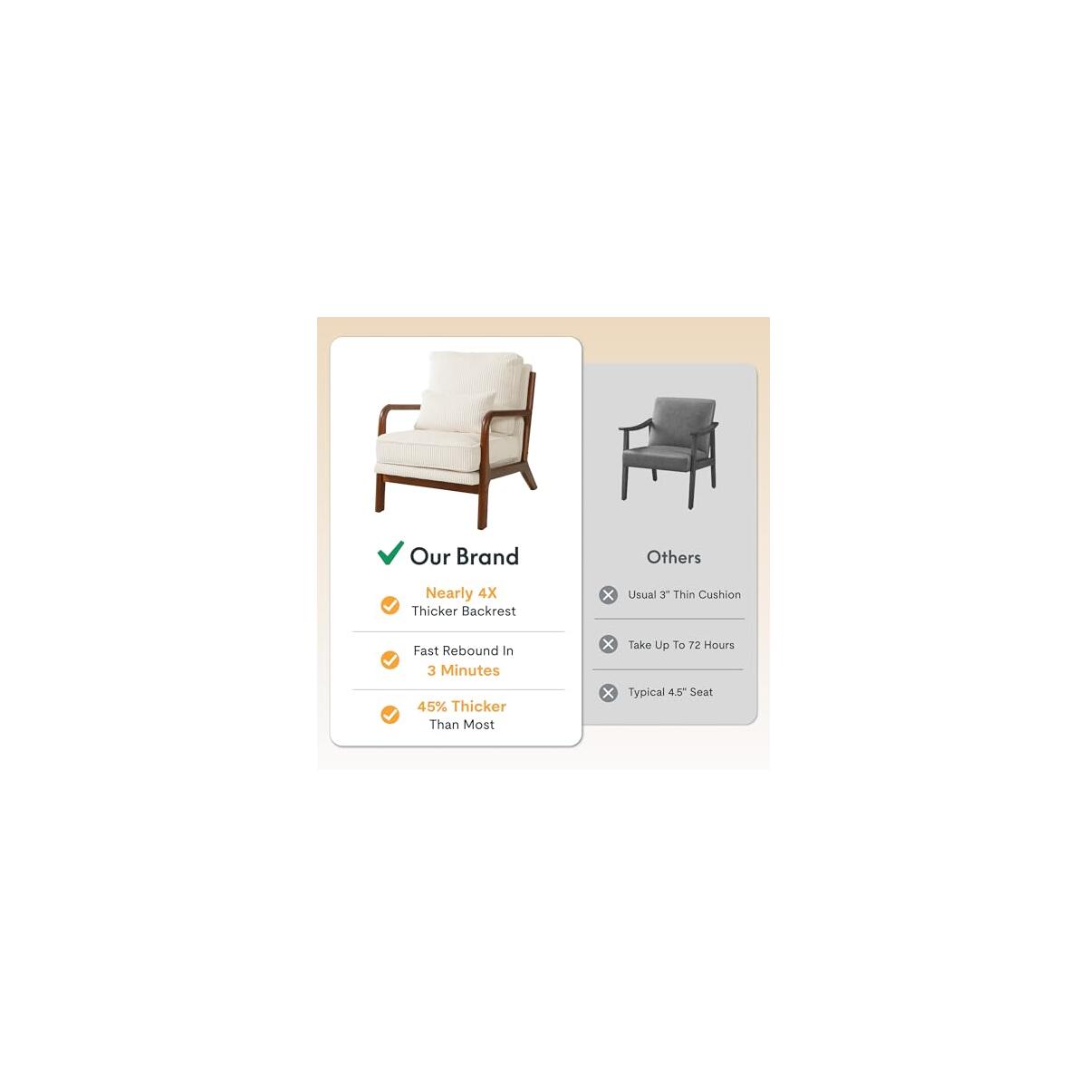 Mid Century Modern Accent Chair With Wood Frame Coupon - RebateKey