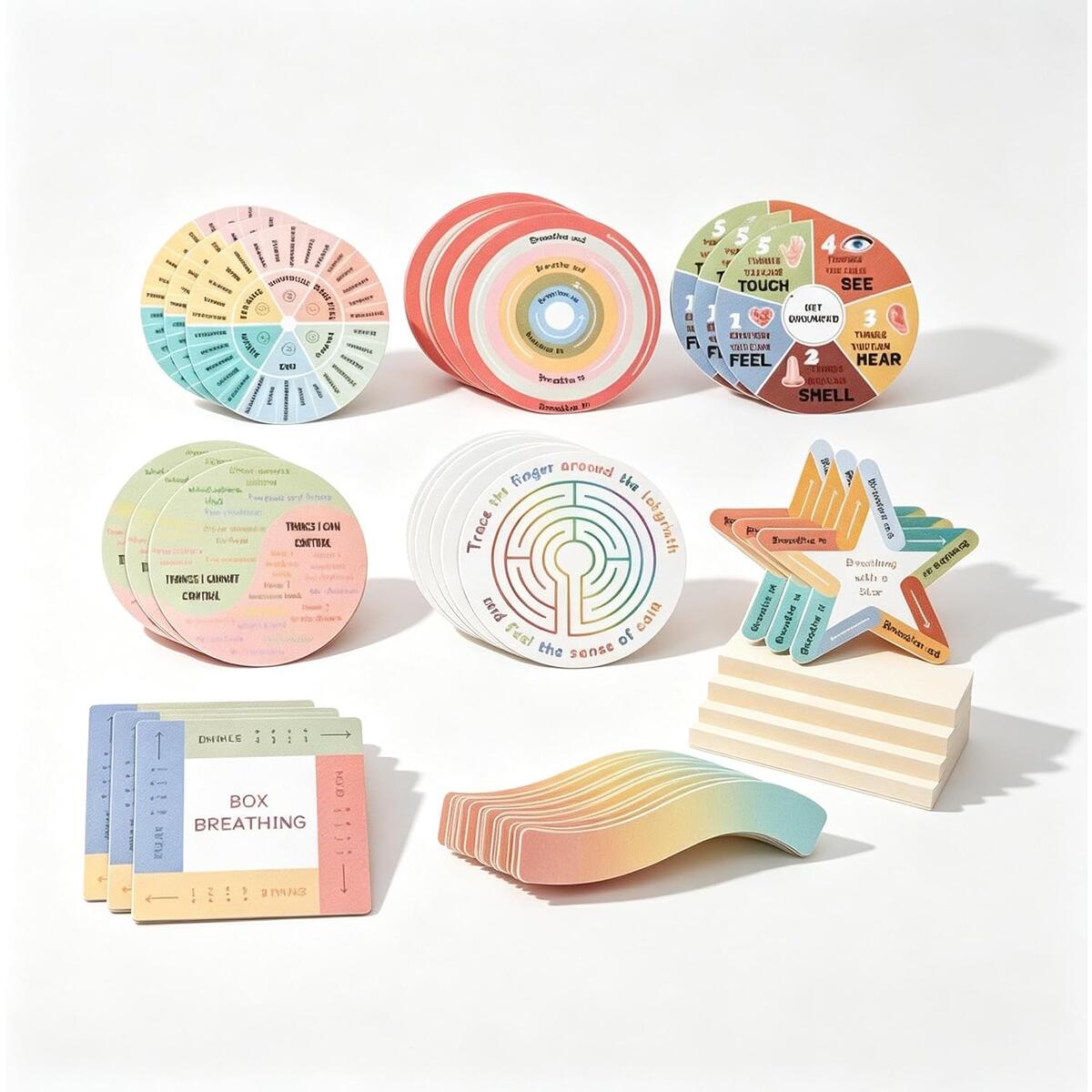 8 Designs Calming Anxiety Relief Sticker Set 24 Pcs