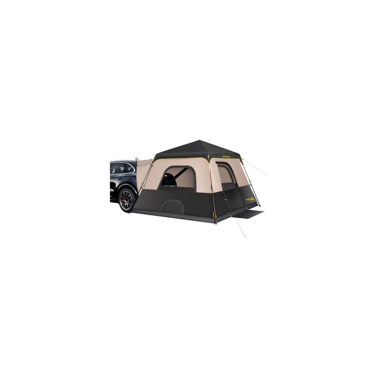 FanttikOutdoor Beta C6 Apex SUV Tent 6 Person Instant Cabin Car Tent Setup in 60 Seconds with Rainfly & Windproof Portable with Carry Bag for Family Camping, Upgraded Ventilation, Khaki