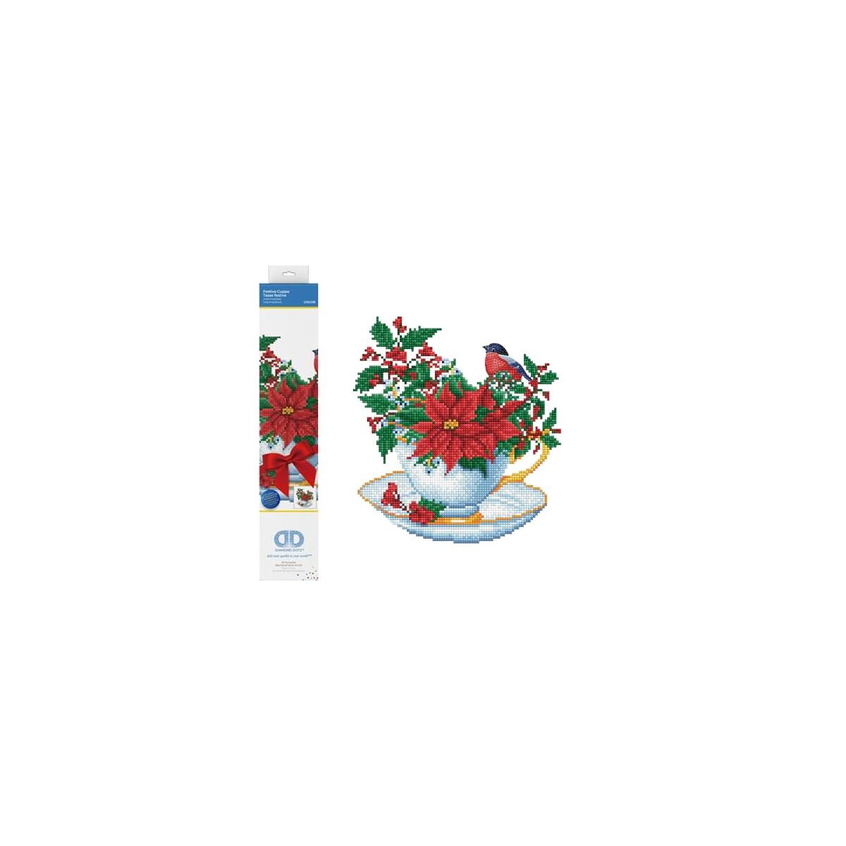 DIAMOND DOTZ Festive Cuppa Floral Diamond Painting Kits for Adults - Diamond Art Kits a Relaxing Creative Craft Kit with Dotz Gems 12.6