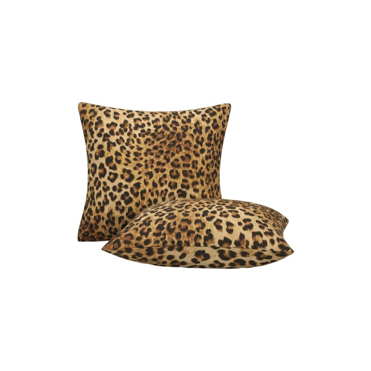 Cheetah Print Pillow Covers Room Decor 18x18 Inch, Leopard Print Decorative Throw Pillow Covers for Home Couch Sofa Bedroom Livingroom Dorm, Set of 2 African Wild Animal Theme