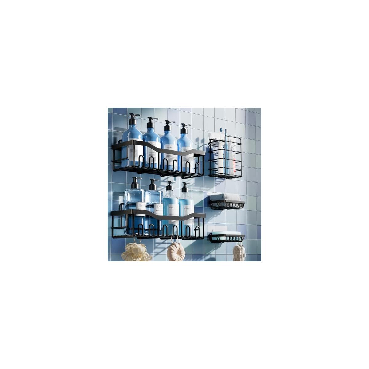 5 Pack Rustproof Stainless Steel Shower Caddy Set Deal - RebateKey
