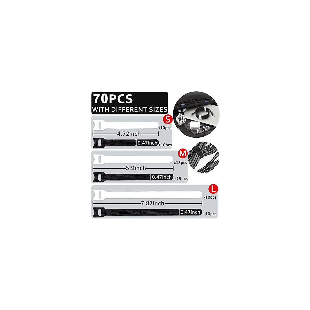 70pcs Cable Ties Reusable Black Promo Codes - RebateKey