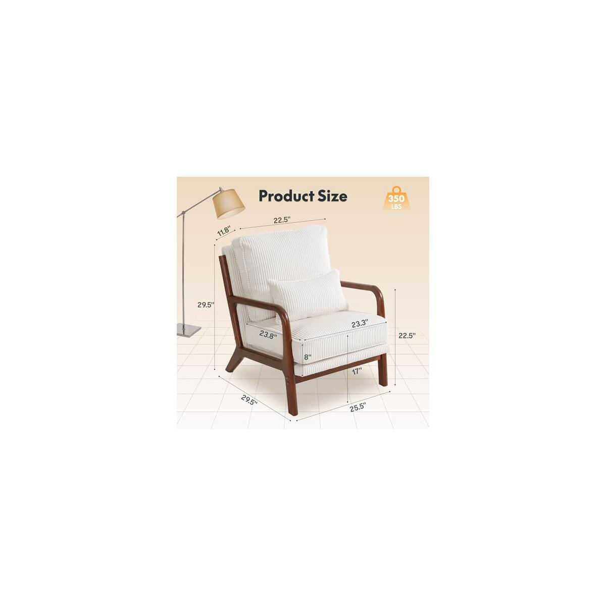 Mid Century Modern Accent Chair With Wood Frame Coupon - RebateKey