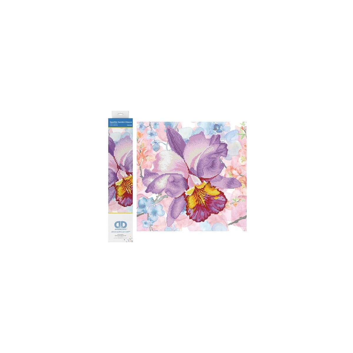 DIAMOND DOTZ Sparkle Garden Mauve Floral Diamond Painting Kits for Adults - Diamond Art Kits a Relaxing Creative Craft Kit with Dotz Gems 12"x12"