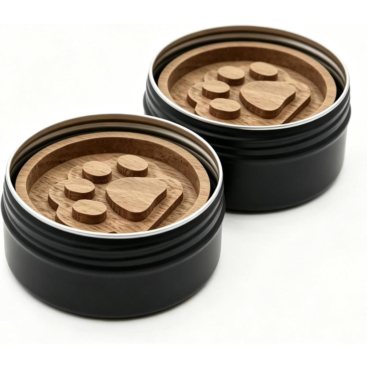 Cat Paw Walnut Wood Diffuser Block with Storage Tin