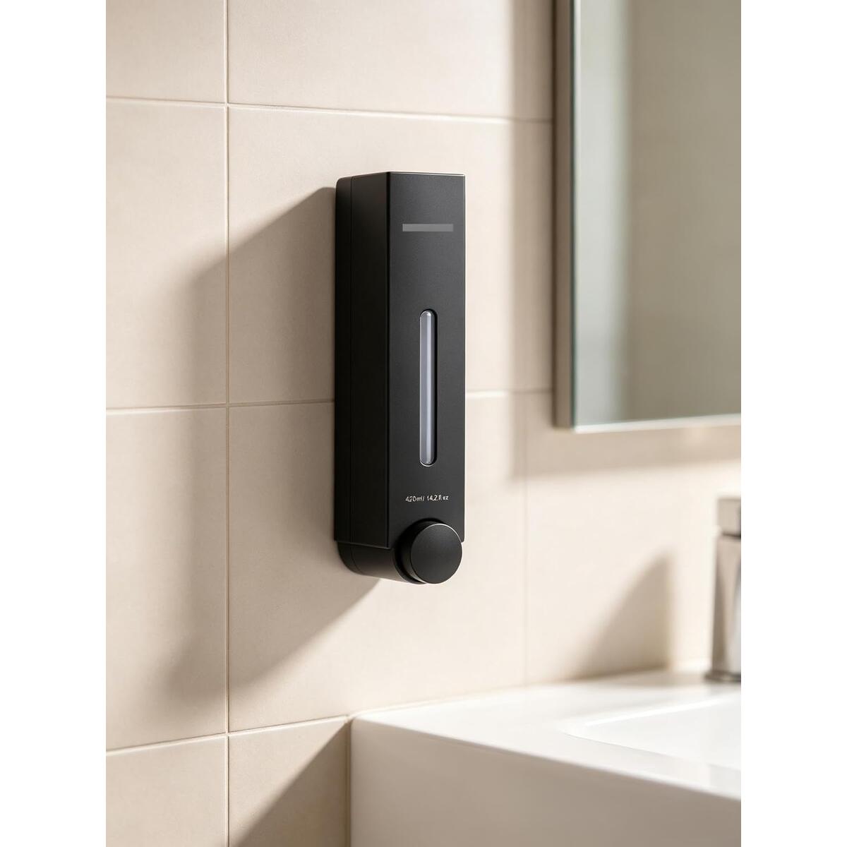 14.2 OZ Wall Mounted Manual Soap Dispenser Matte Black