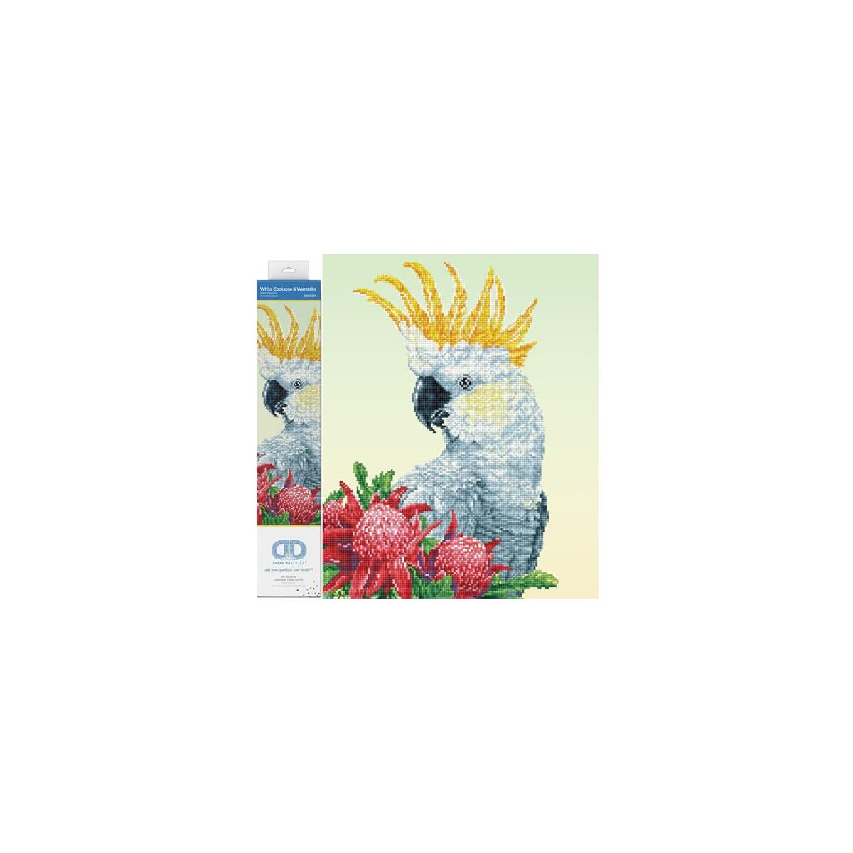DIAMOND DOTZ White Cockatoo & Warathas Bird Diamond Painting Kits for Adults - Diamond Art Kits a Relaxing Creative Craft Kit with Dotz Gems 16"x20"