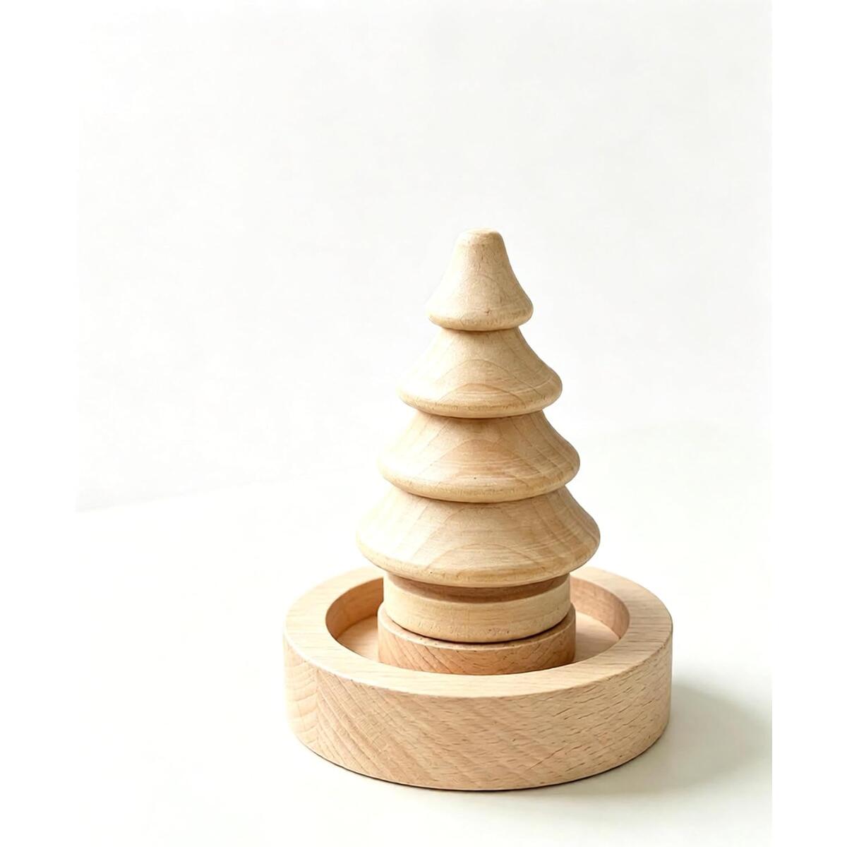 Unfinished Beech Wood Christmas Tree with Large Base