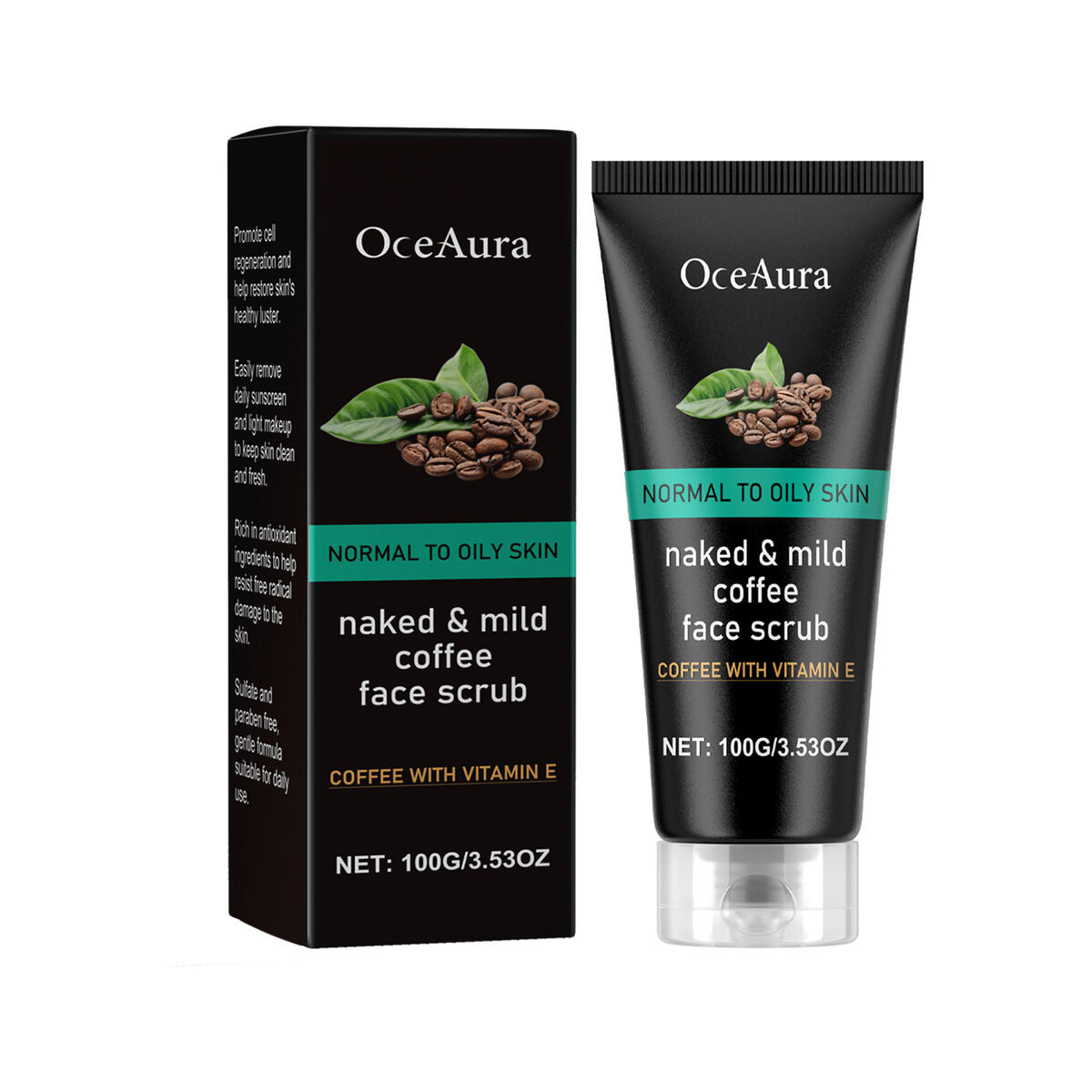 OceAura Caffeine Facial Cleanser Gentle Exfoliating Blackhead Facial Care Pore Cleansing Cleanser