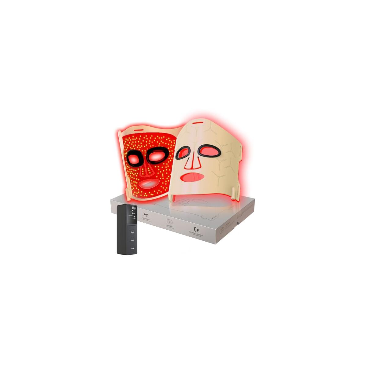 Infrared Red Light Therapy Mask: High Power Facial Skincare Device for Glowing Skin – Ultra-Thin 1.8mm 4.6oz, 830nm 633nm 590nm, Red Light Therapy for face Luxury Gift- Golden Windmill