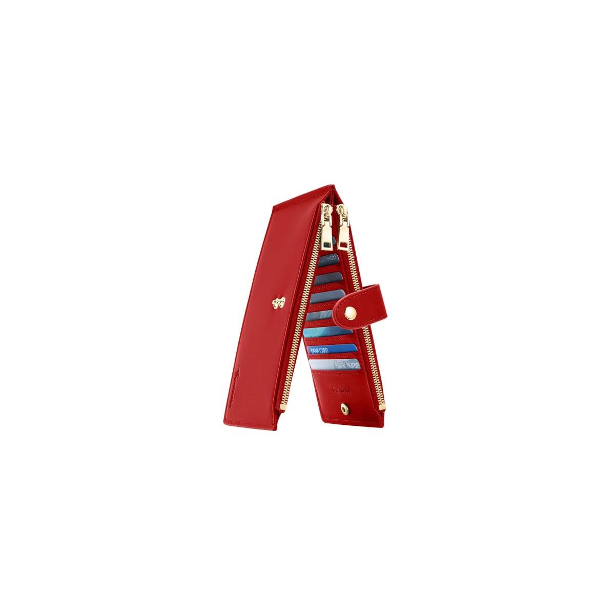 Travelambo Leather Wallets for Women Slim RFID Blocking Bifold Credit Card Holder Wallet