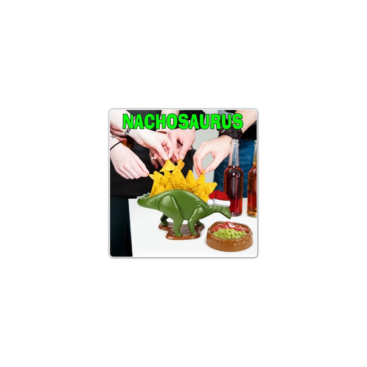 Funwares Original Nachosaurus Snack and Dip Set, Dinosaur Nacho Holder