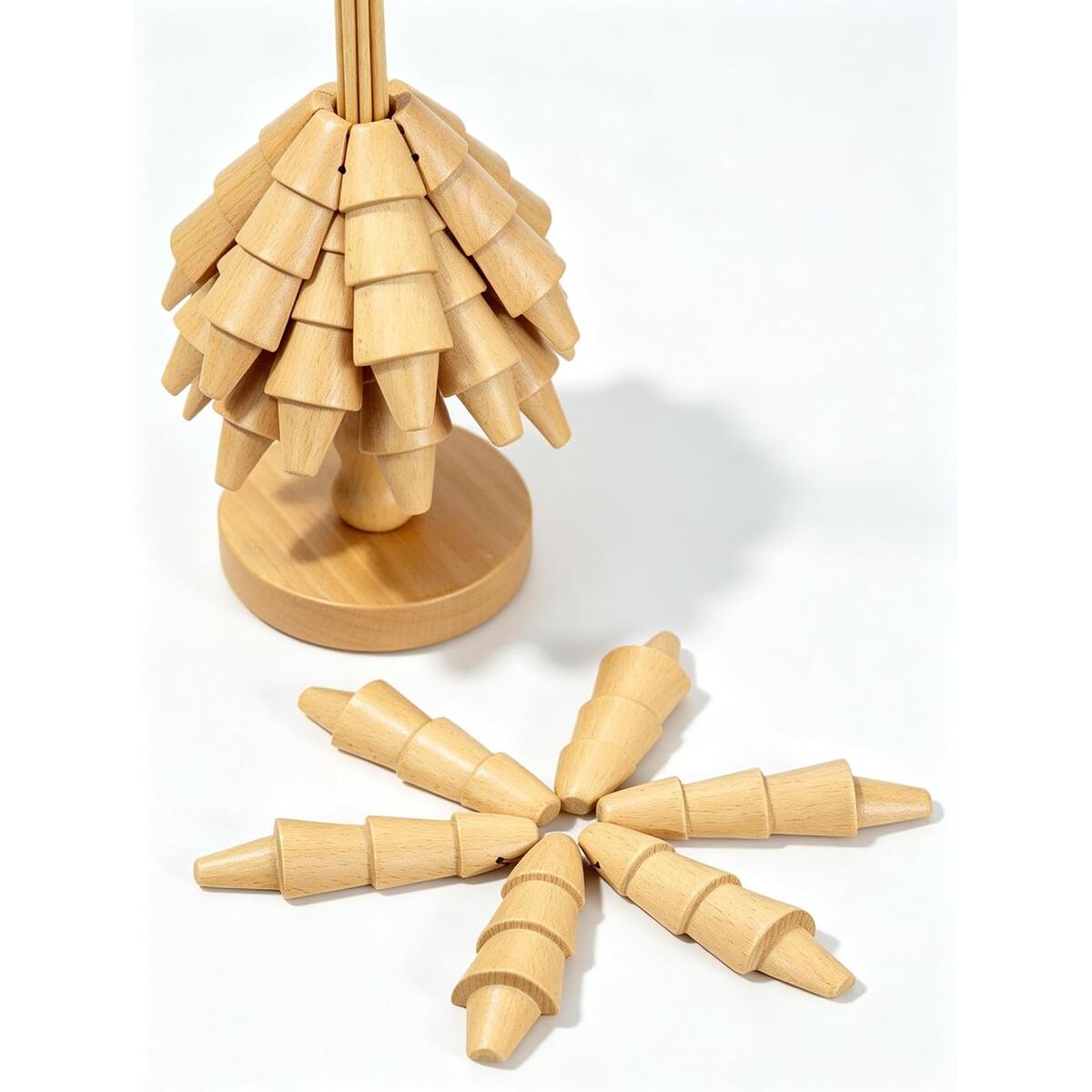 Christmas Tree Trivet Solid Beech Wood Foldable Hot Pad