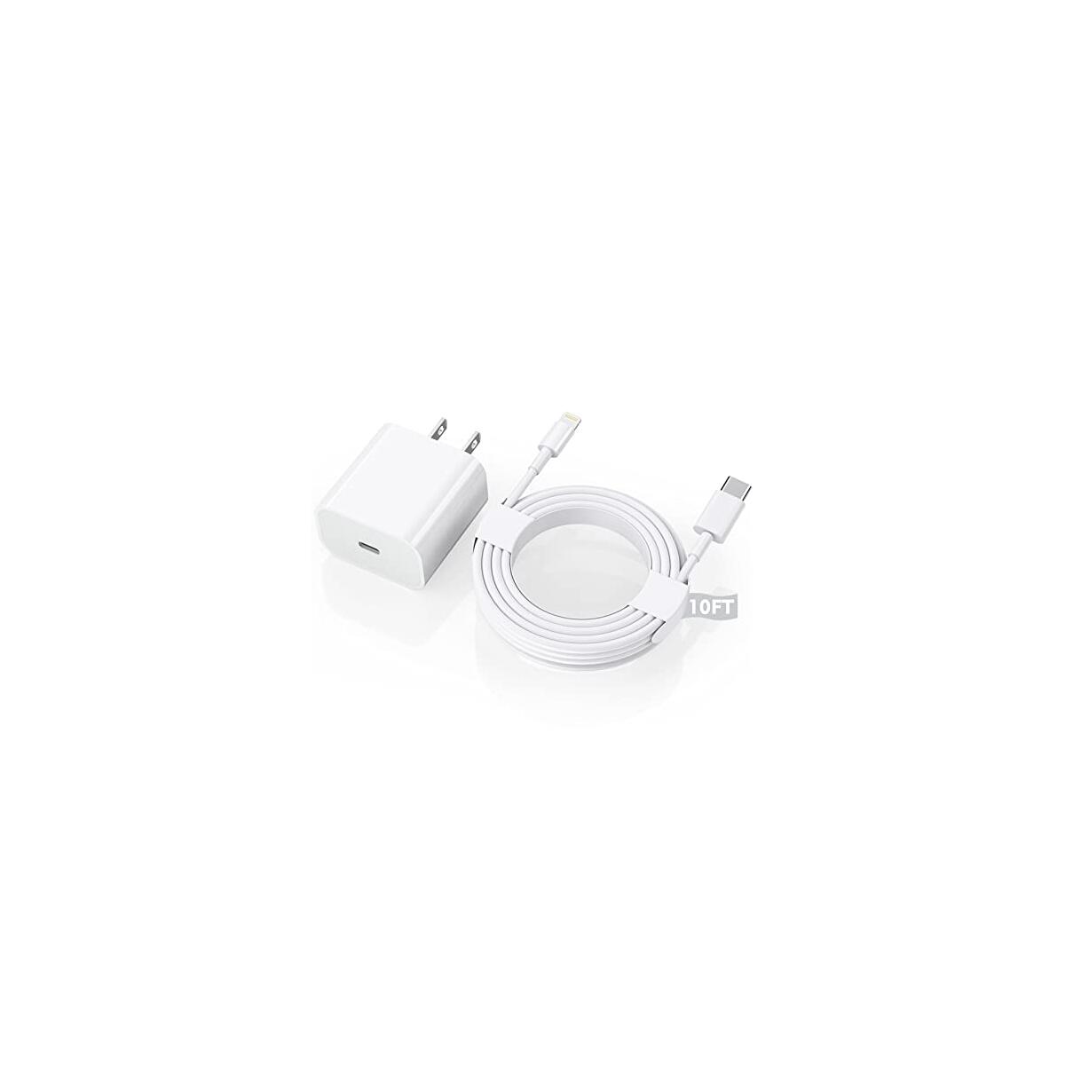 iPhone Charger 【Apple MFi Certified】 10FT Extra Long Fast Charging Type C to Lightning Cable with 20 PD USB C Wall Charger Block for iPhone 13/13 Pro/13 Pro Max/13 Mini/12/Pro/Max/Mini/11/XR/X/8/Plus