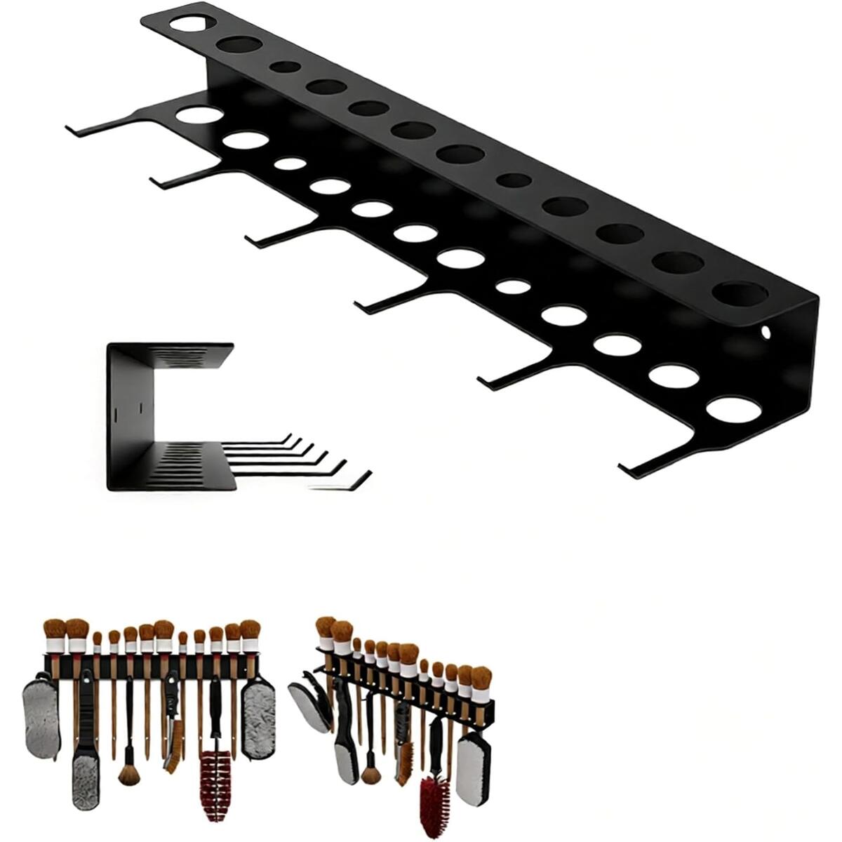 Wall Mounted Brush Holder & Garage Tool Hanger Rack