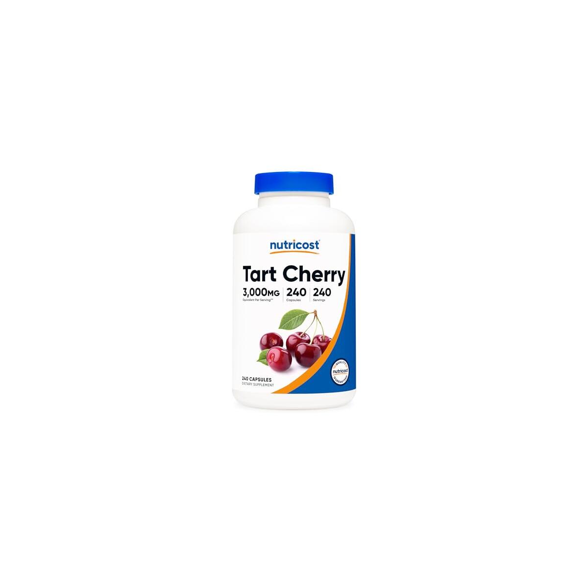 Nutricost Tart Cherry Extract 3000mg Equivalent (from 300mg of 10:1 Extract), 240 Vegetarian Capsules - Gluten Free, Non-GMO