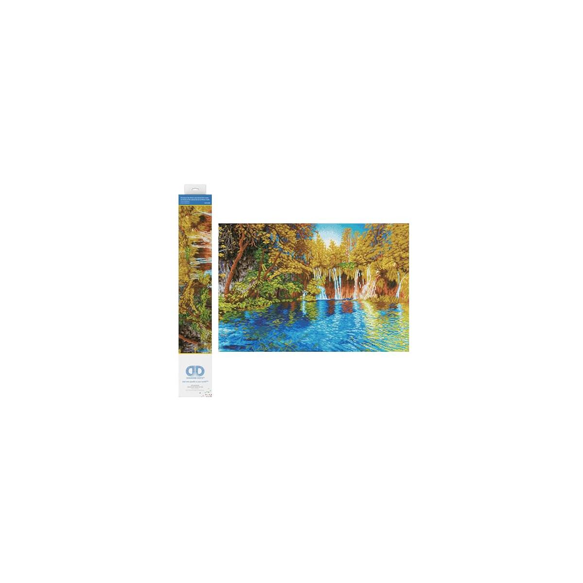 DIAMOND DOTZ Picturesque Falls Plitvice Lakes National Park Croatia Landscape Diamond Painting Kits for Adults - Diamond Art Kits a Relaxing Creative Craft Kit with Dotz Gems 19.7"x29.5"