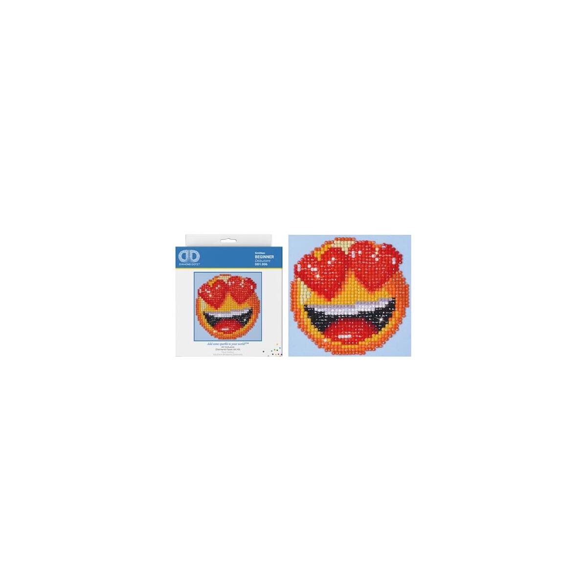DIAMOND DOTZ Smitten Emoji Diamond Painting Kits for Adults - Diamond Art Kits a Relaxing Creative Craft Kit with Dotz Gems 4.2"x4.2"