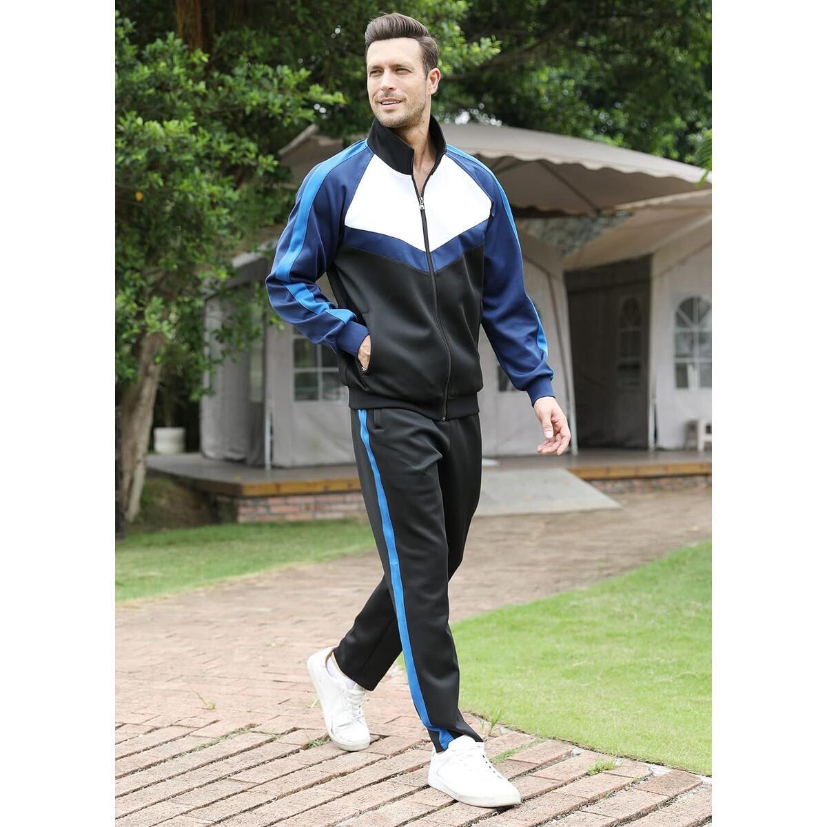 Mens Tracksuits Set 2 Piece Athletic Full Zip Coupon - RebateKey