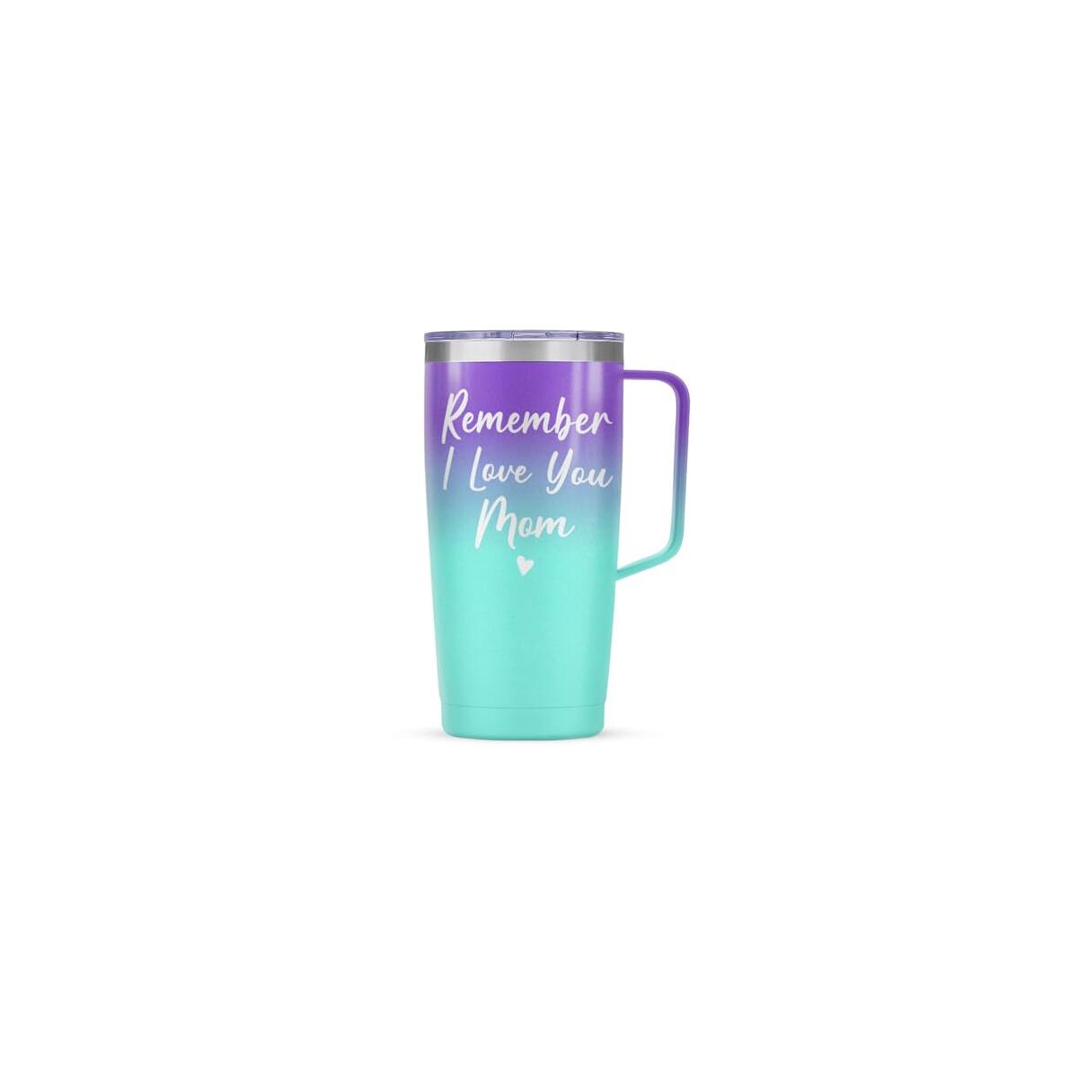 SANDJEST Mom Tumbler with Handle 20oz Stainless Steel Insulated Coffee Travel Mug Cup Moms Tumblers Gifts for Mother Mama Mommy from Daughter Son Gift for Mothers Birthday Christmas
