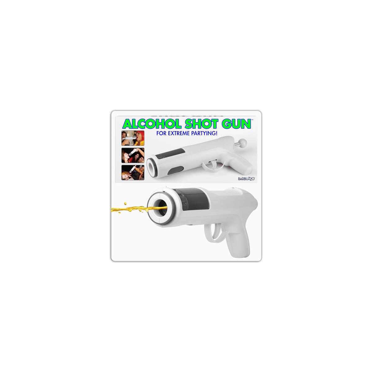 Funwares Original Alcohol Shot Gun, Newly Improved & Leakproof - Load Your Favorite Alcohol, Aim, Shoot and Drink, Epic Shot Party Accessory - Holds 1.5 Ounces