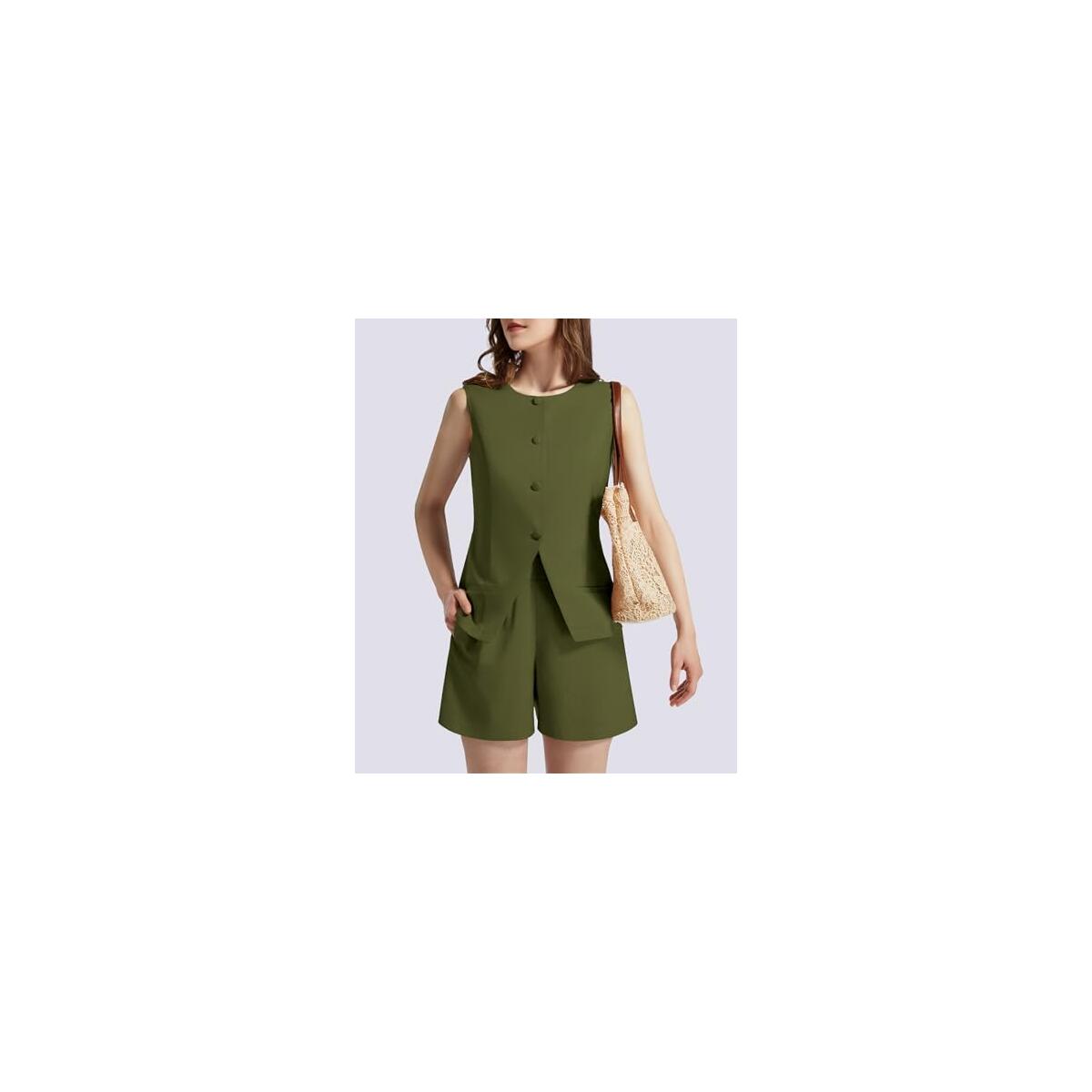 Womens Summer 2 Piece Outfits High Waisted Short Deal - RebateKey