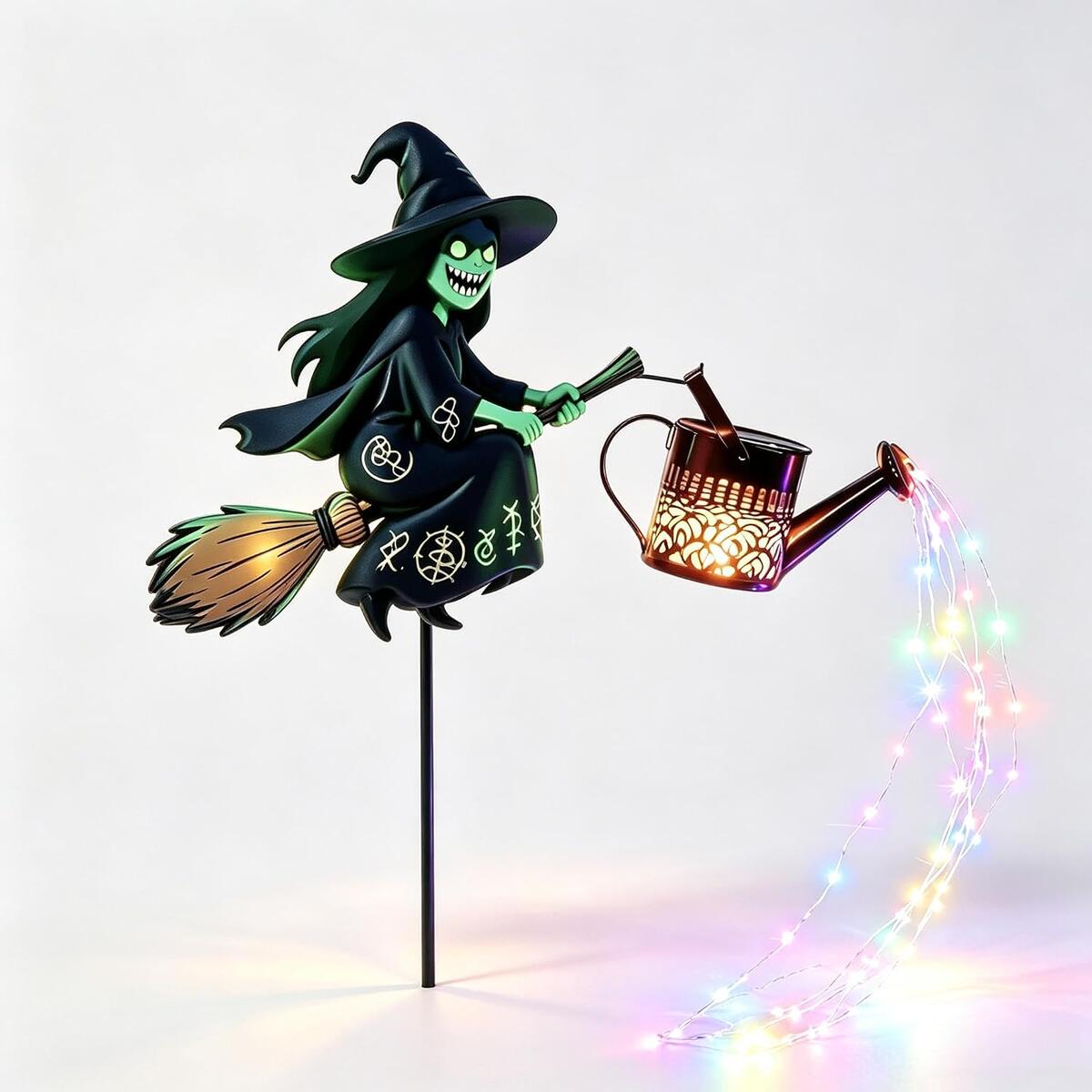 Halloween Witch Solar Garden Stake Light Multicolor LED