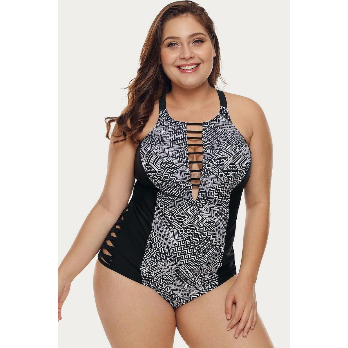 Monochrome Print Cutout Maillot 1 Coupons - RebateKey