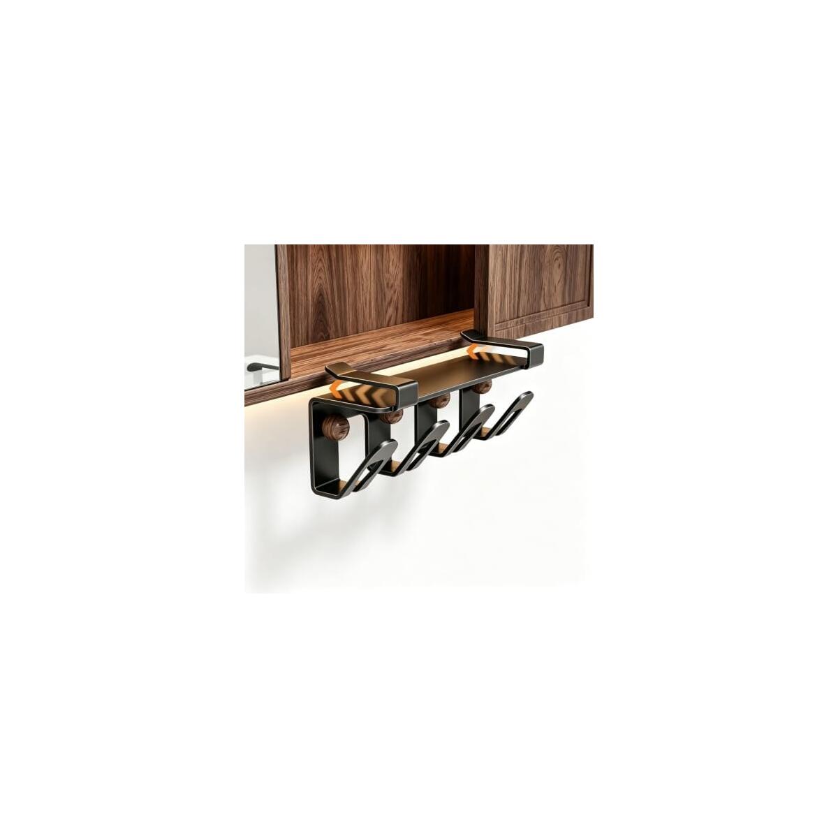 Suction Wall-Mounted Bathroom Shelf Wood Grain Medium