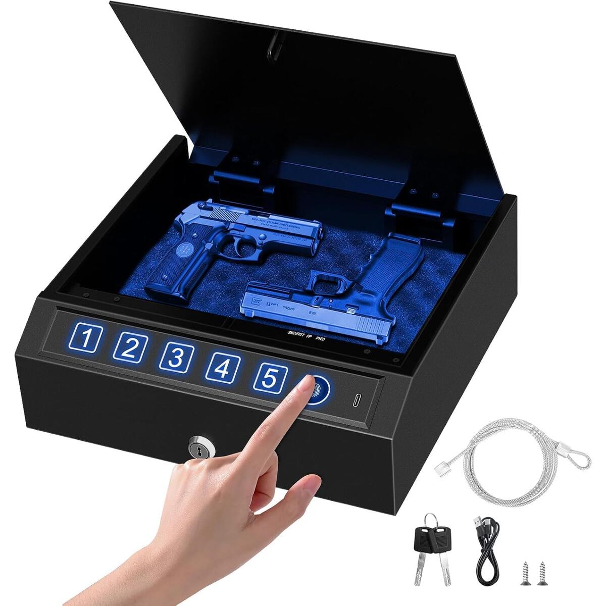 Gun Safe,Biometric Fingerprint Gun Safe for Handgun Pistol Safes