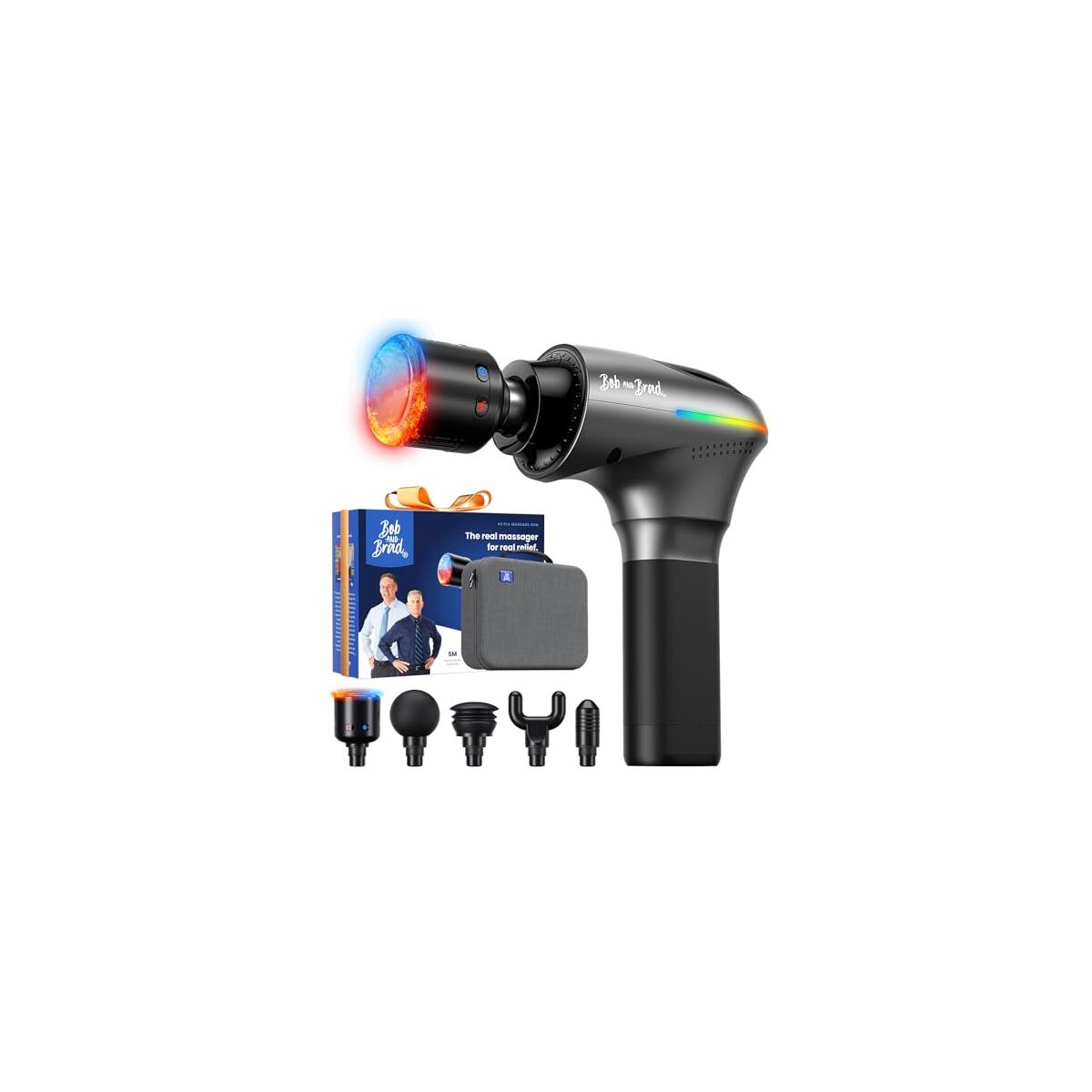 BOB AND BRAD A2 Pro Massage Gun with Heat and Cold Therapy, FSA Eligible/HSA Eligible, Professional Percussion Massage Gun Deep Tissue for Home Gym, Portable Muscle Massager with Force Sensor Light