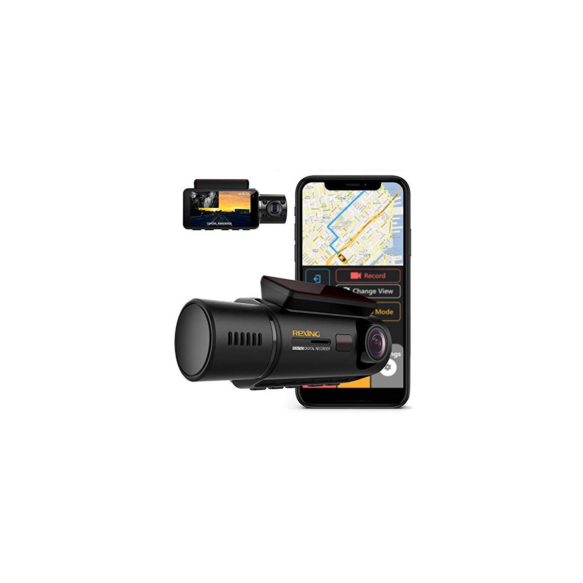 Rexing V3 Dual Camera Front and Inside Cabin Full HD 1080p with WiFi and Built-in GPS