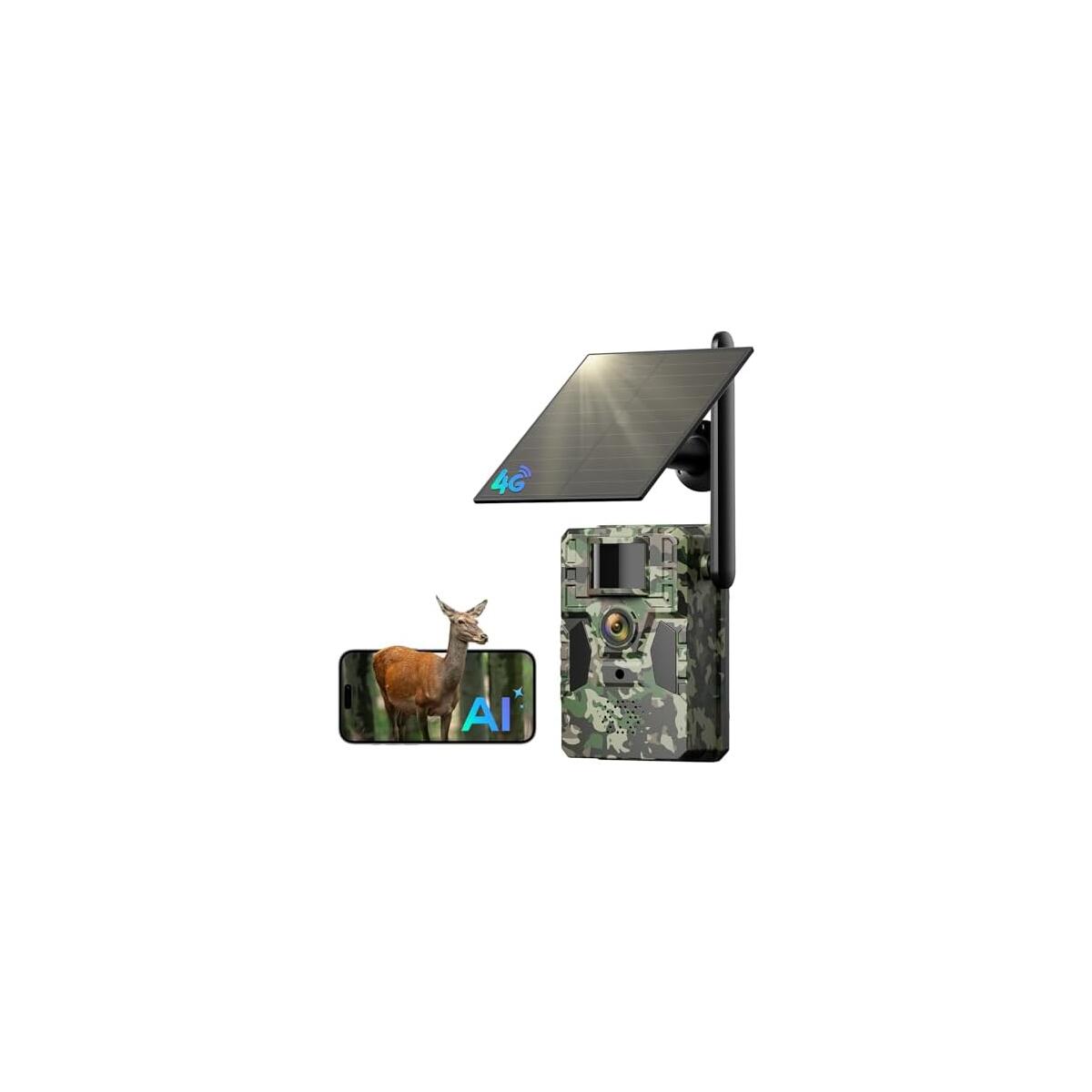 PRIME DAY DEAL! TKENPRO 4G LTE Cellular Trail Camera, Unlimited Data Plan AI Animal Detection with 2K Live Video Game Camera, No WiFi Needed, IP66 Water-Resistant Trail cam Night Vision & Motion-Activated