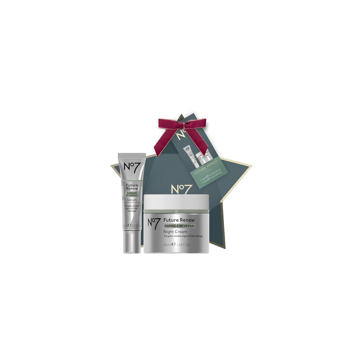 No7 Future Renew Duo - Includes Future Renew Face Serum (15ml) & Future Renew Night Cream (50ml) - Peptide Technology to Reverse Visible Signs of Damaged Skin (2 Count)