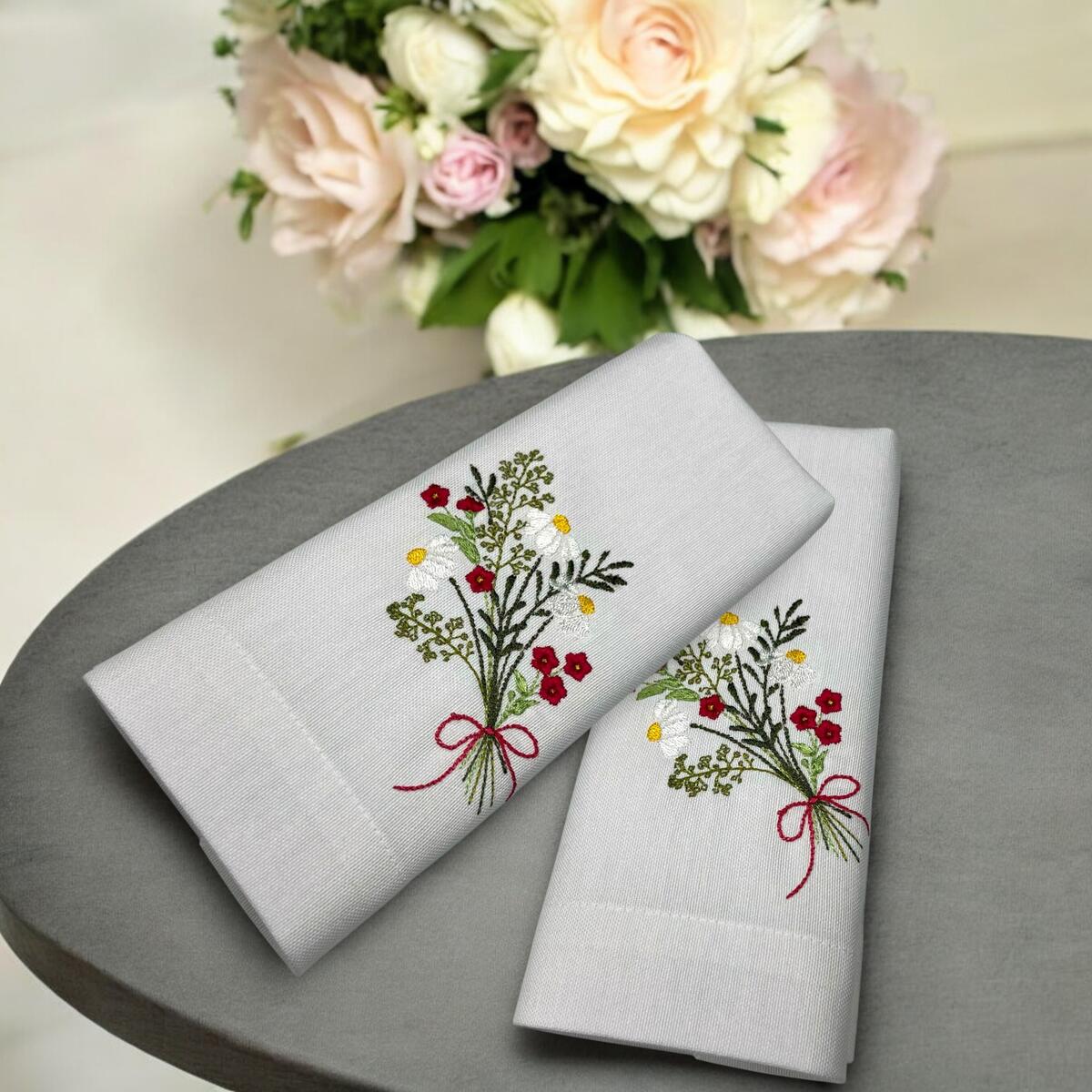 Embroidered Floral Linen Napkins Deal - RebateKey