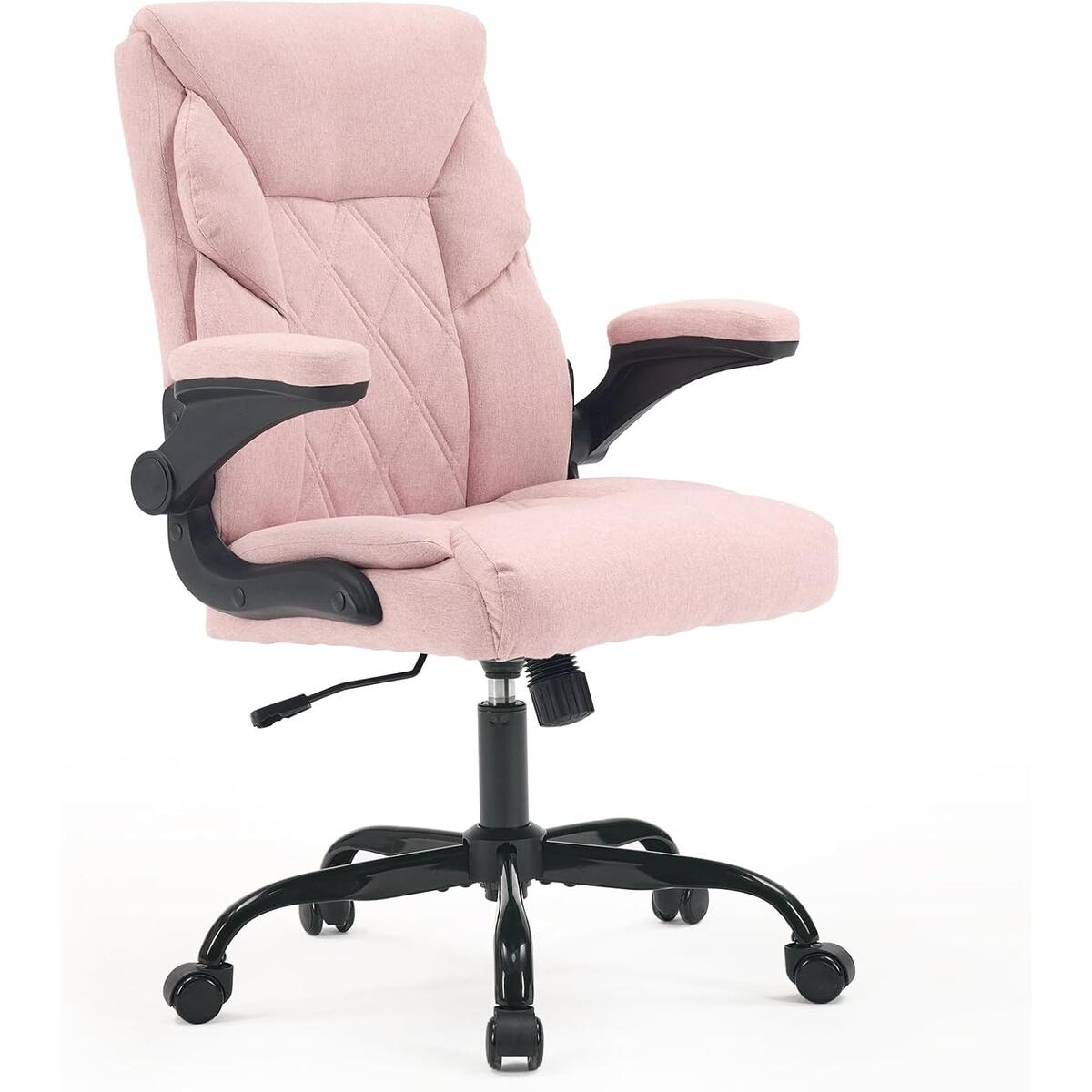 Fabric Office Chair Executive Desk Chair with Flip Up Arms for Small Space