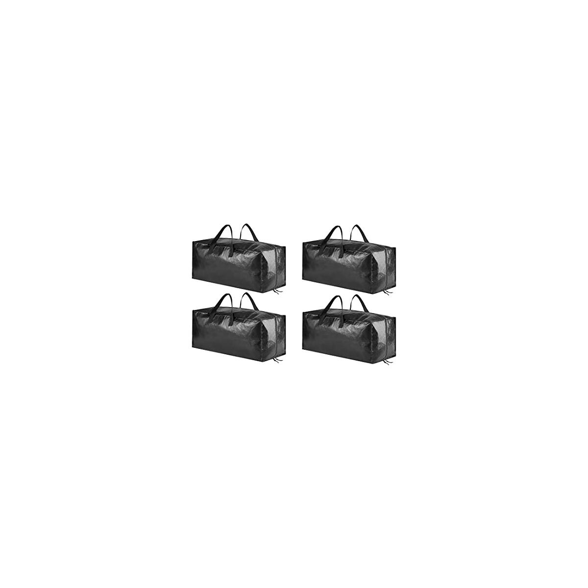 SpaceAid Heavy Duty Moving Bags, Extra Large Storage Totes W/Backpack Straps Strong Handles & Zippers, Alternative to Moving Boxes, Packing & Moving Supplies, Black (4 Pack)