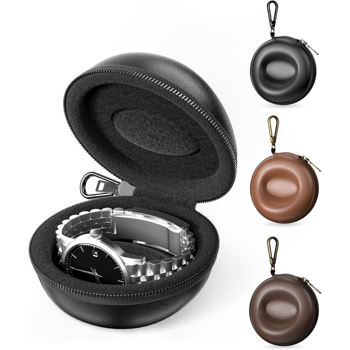 ProCase Single Watch Travel Case with Carabiner Clip, EVA Hard Shell