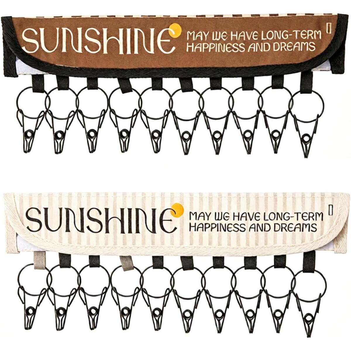 Hat Rack for Closet with 10 Metal Clips, 2 Pack