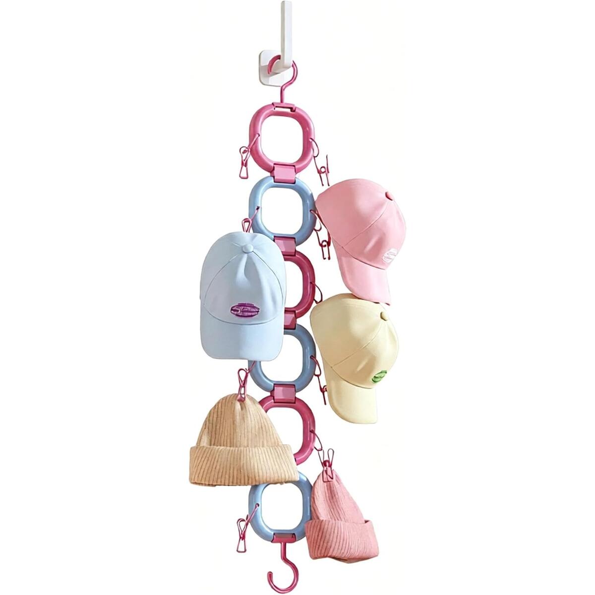 6-Loop Hat Storage Organizer with 12 Clips