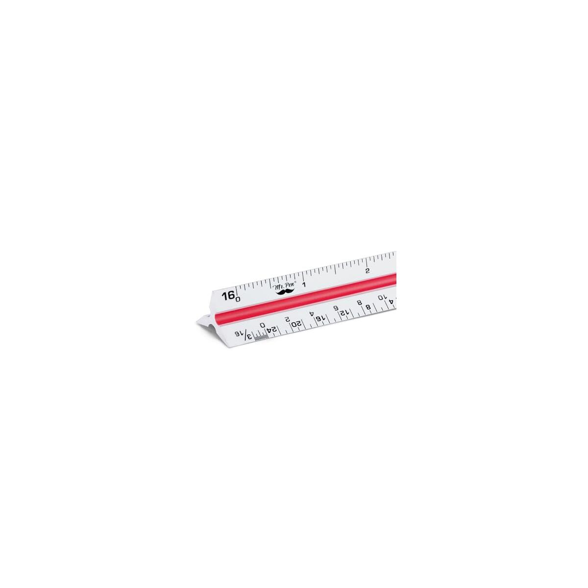 Mr. Pen Architectural Scale Ruler, 12 Inch, White, Contractor's Scaling Ruler, Drawing & Drafting Tool