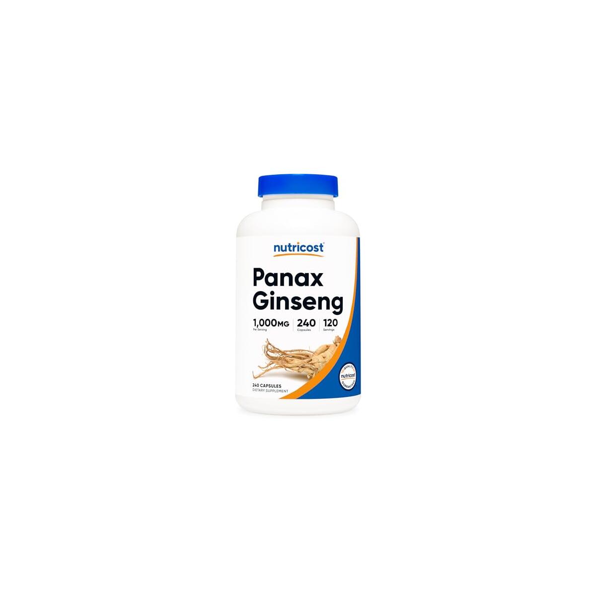 Nutricost Panax Ginseng 1000mg, 240 Capsules - Non GMO, Gluten Free, 120 Servings