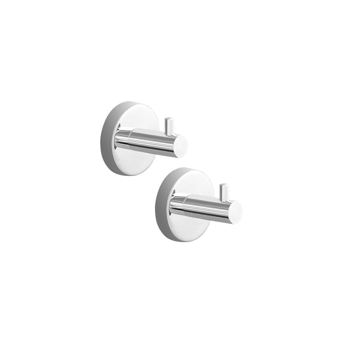 Towel Hooks for Bathrooms,2 Pack Stainless Steel Door Hooks Screw in Coat Robe Hook(Chrome)