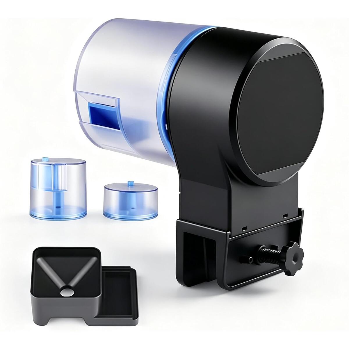 Automatic Fish Feeder with Dual Containers and Adjustable Portions