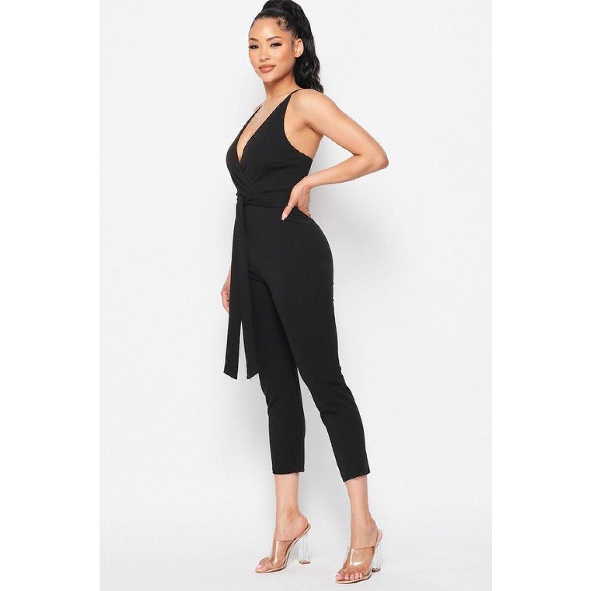 Waist Tie Sleeveless Jumpsuit Deals - RebateKey