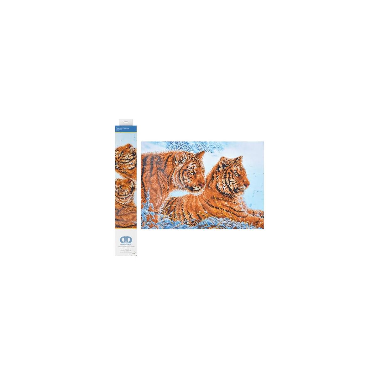 DIAMOND DOTZ Tigers in The Snow Animal Diamond Painting Kits for Adults - Diamond Art Kits a Relaxing Creative Craft Kit with Dotz Gems 20.5"x28.3"