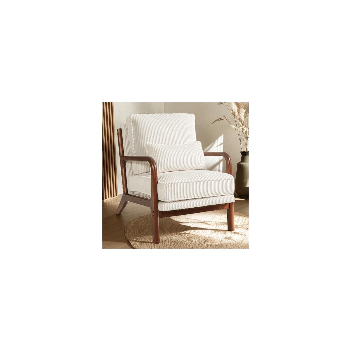 Mid Century Modern Accent Chair With Wood Frame Coupon - RebateKey