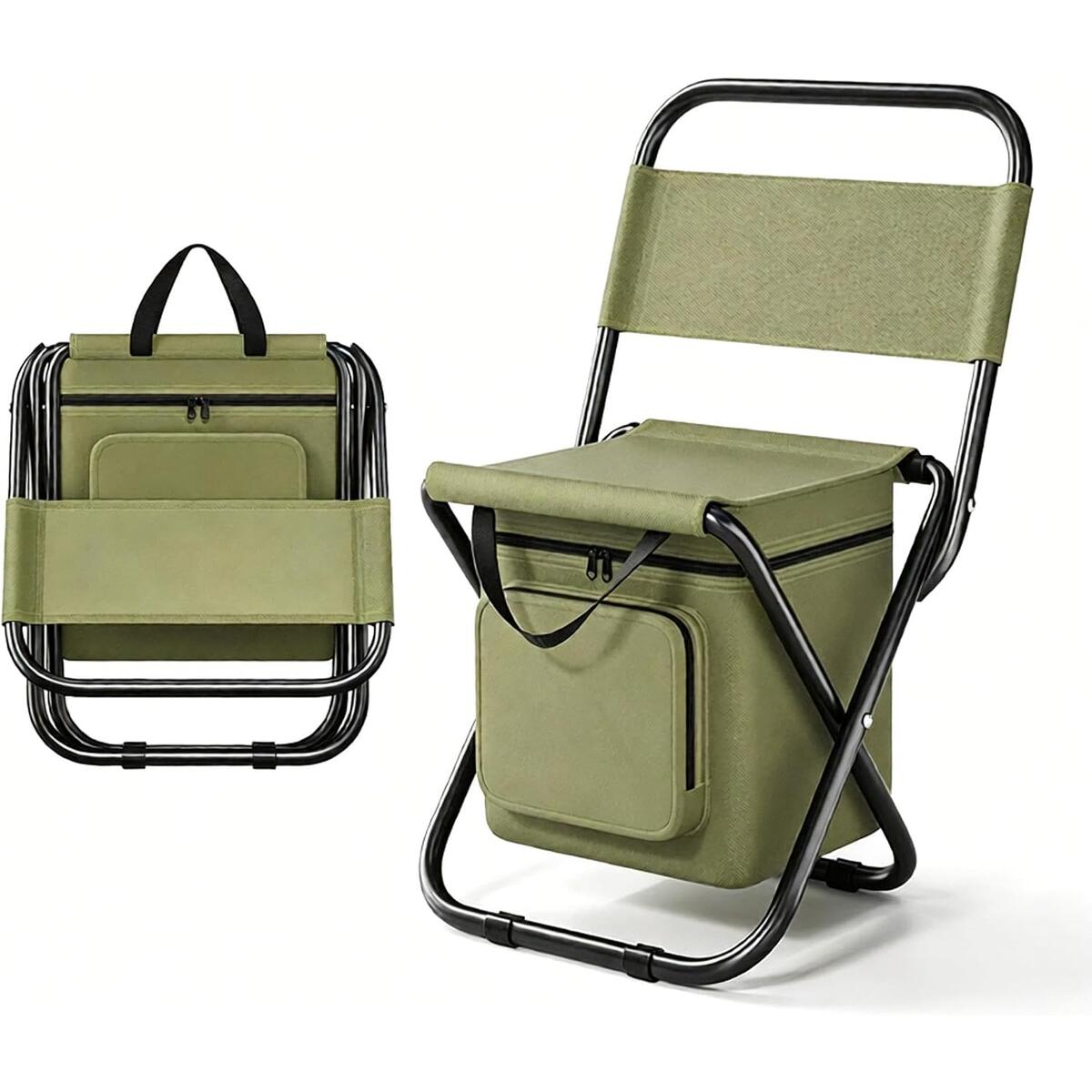 3-in-1 Portable Folding Camping Chair with Cooler Bag