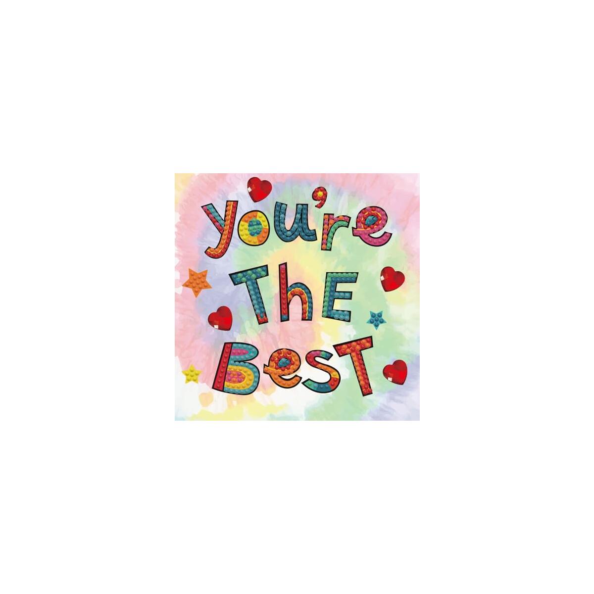 DIAMOND DOTZ You're The Best Dotz Box Inspirational Diamond Painting Kits for Adults - Diamond Art Kits a Relaxing Creative Craft Kit with Dotz Gems 5.9"x5.9"